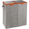Wenko Wäschesammler & -korb Duo Filz Orange 2 Kammern 82 L 54 Cm X 52 Cm X 28 Cm