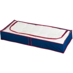 Wenko Unterbettkommode Blau-Rot 4er Set 15 Cm X 100 Cm X 45 Cm