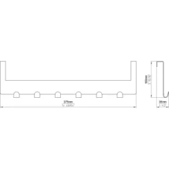 Siro Türgarderobe 1977 Metall Chrom Glänzend Länge 375 Mm 6 Haken -Wenko Astra Geschaft 689274 3567 8TZ