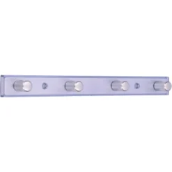 Siro Hakenleiste SM8162 Kunststoff Glaseffekt Aluminium Länge 300 Mm 4 Haken