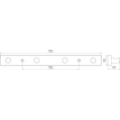 Siro Hakenleiste SM8162 Kunststoff Glaseffekt Aluminium Länge 300 Mm 4 Haken -Wenko Astra Geschaft 711602 3567 8TZ