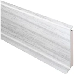 Sockelleiste Hartschaumkern Esche-Weiß 60 Mm X 14,4 Mm X 2500 Mm