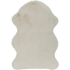 Lalee Teppich Kunstfell Ivory 60 Cm X 90 Cm