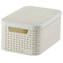 Best Freizeitmöbel Aufbewahrungsboxen Curver Style 3-er Set Creme S Mit Deckel