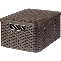 Best Freizeitmöbel Aufbewahrungsboxen Curver Style 3-er Set Dunkelbraun M