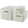 Best Freizeitmöbel Aufbewahrungsboxen Curver Style 3-er Set Creme S + M + L
