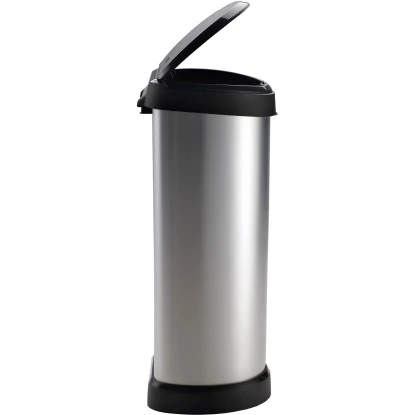 Curver Decobin Mülleimer 40 L Mit Drücker Silber Metallic 4 Curver Decobin Mülleimer 40 L Mit Drücker Silber Metallic – Bild 4