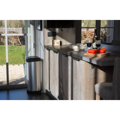 Curver Decobin Mülleimer 40 L Mit Drücker Silber Metallic 3 Curver Decobin Mülleimer 40 L Mit Drücker Silber Metallic – Bild 3