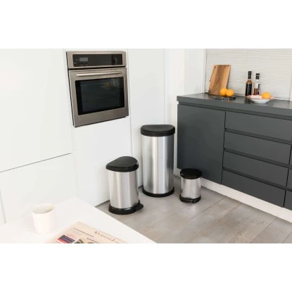 Curver Decobin Mülleimer 40 L Mit Drücker Silber Metallic 2 Curver Decobin Mülleimer 40 L Mit Drücker Silber Metallic – Bild 2