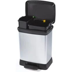 Curver Decobin Duo Mülleimer 30 L Mit Fußpedal Silber Metallic 25 Curver Decobin Duo Mülleimer 30 L Mit Fußpedal Silber Metallic -Wenko Astra Geschaft 757200 32710
