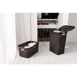 Best Freizeitmöbel Wäschekorb + Wäschebox Curver Style Dunkelbraun 45 L + 60 L -Wenko Astra Geschaft 757212 3271 12