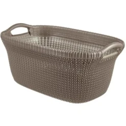 Best Freizeitmöbel Wäschekorb + Wäschebox Curver Knit 2-er Set Braun 40 L + 57 L -Wenko Astra Geschaft 757220 3271 2