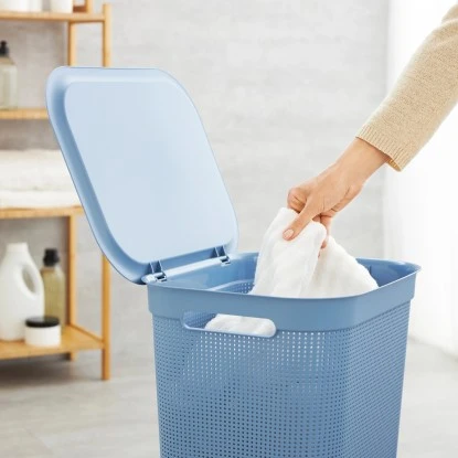 Rotho Wäschesammler Brisen 50 L Blau 3 Rotho Wäschesammler Brisen 50 L Blau – Bild 3