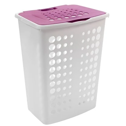 Curver Wäschebox Victor 60 L Weiß-Beere 1 Curver Wäschebox Victor 60 L Weiß-Beere