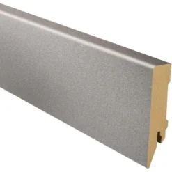 Sockelleiste MDF K80 Foliert Edelstahl 75 Mm X 18 Mm X 2600 Mm