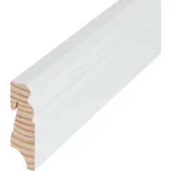Sockelleiste Massivholz Weiß 58 Mm X 18 Mm Länge 2400 Mm
