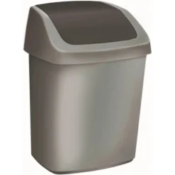 Curver Schwingdeckeleimer 10 L Silber-Anthrazit