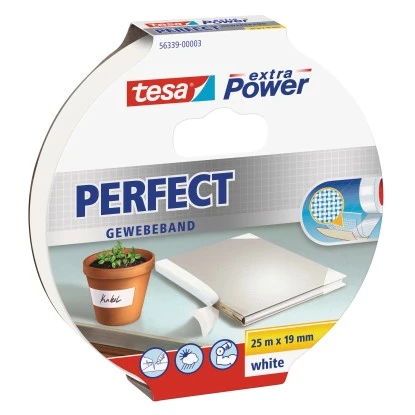 Tesa Extra Power Perfect Gewebeband Weiß 25 M X 19 Mm 1 Tesa Extra Power Perfect Gewebeband Weiß 25 M X 19 Mm
