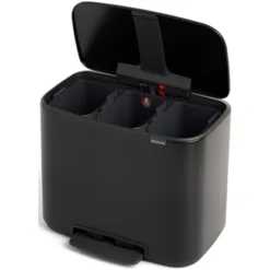 Brabantia Treteimer Bo 3 X 11 L Matt Black -Wenko Astra Geschaft 846921 4162 4