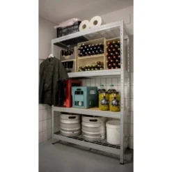 Ar Shelving Rivet Wire Schwerlast-Steckregal Mit Stahlgitter-Böden 180x90x45 4 B -Wenko Astra Geschaft 8586002700626 4343 13