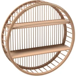 Wenko Astra Geschaft 11 Rattan-Wandregal Minimalist Zen Ø 46 Cm Natur