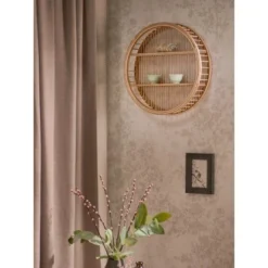 Rattan-Wandregal Minimalist Zen Ø 46 Cm Natur -Wenko Astra Geschaft 8762296 AB 02