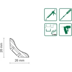 Hohlkehlleiste SU001 Furniert 26 X 26 X 2500 Mm Buche Ton 0 Fichte -Wenko Astra Geschaft 9003719147708 4910 2