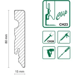FN Neuhofer Sockelleiste FU084L Weiß Foliert 15 Mm X 80 Mm X 2400 Mm -Wenko Astra Geschaft 9003719823022 4910 VM
