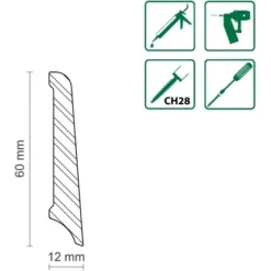 FN Neuhofer Sockelleiste S0601 Buche Weiß Lackiert 12 X 60 X 2.400 Mm -Wenko Astra Geschaft 9003719885679 4910 2