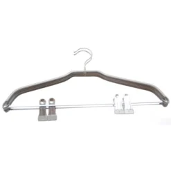 Kleiderbügel Mit Steg Und Klammer Metall 2er-Set Silber