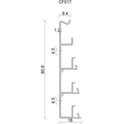 FN Neuhofer Montageschiene FN Click-Fix 17 Sockell. PVC Weiß 18x81,5x2.400mm -Wenko Astra Geschaft 9010115127586 4910 2