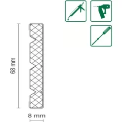 FN Neuhofer Fliesenleiste KU068 FN Tile-Fix PVC Fliese Steingr. 7,6x67,6x2.400 M -Wenko Astra Geschaft 9010115131224 4910 2