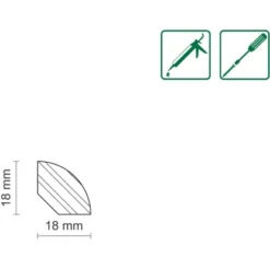 FN Neuhofer Viertelstab Eiche Natur Lackiert 18 X 18 X 2.400 Mm -Wenko Astra Geschaft 9010115169401 4910 2