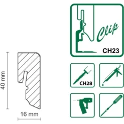 FN Neuhofer Sockelleiste SU047L Fichte/Kiefer Furn. Eiche Naturel 16x40x2.500 Mm -Wenko Astra Geschaft 9010115187221 4910 2