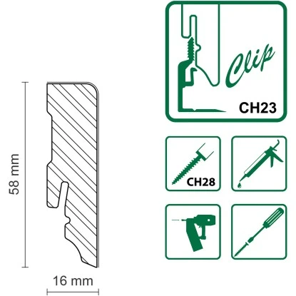 FN Neuhofer Sockelleiste SU153L Fichte/Kiefer Furn. Eiche Naturel 16x58x2.500 Mm 2 FN Neuhofer Sockelleiste SU153L Fichte/Kiefer Furn. Eiche Naturel 16x58x2.500 Mm – Bild 2
