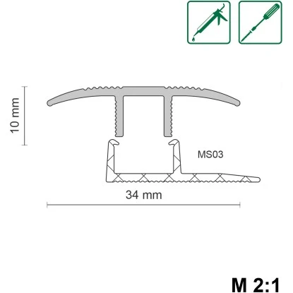 Bewegungsprofil Nr. 82 Elox. Alu Clipbar 34 X 11 X 900 Mm Silber 2 Bewegungsprofil Nr. 82 Elox. Alu Clipbar 34 X 11 X 900 Mm Silber – Bild 2