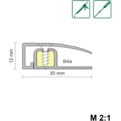 Abschlußprofil Combi-fix 02 Alu Eloxiert Schraubbar 30 X 12 X 930 Mm Champagner -Wenko Astra Geschaft 9010115248137 4910 2
