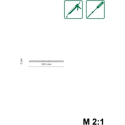 Bewegungsprofil Simple-fix 14 Elox. Alu Schraubbar 30 X 2 X 2700 Mm Champagner 2 Bewegungsprofil Simple-fix 14 Elox. Alu Schraubbar 30 X 2 X 2700 Mm Champagner – Bild 2
