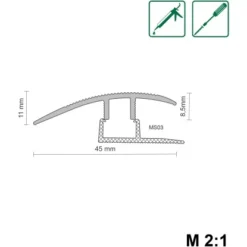 Übergangsprofil Nr. 82 Elox. Alu Clipbar 45 X 11 X 900 Mm Cognac -Wenko Astra Geschaft 9010115249080 4910 2