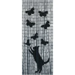 Wenko Bambusvorhang Katze Und Schmetterling 90 Cm X 200 Cm