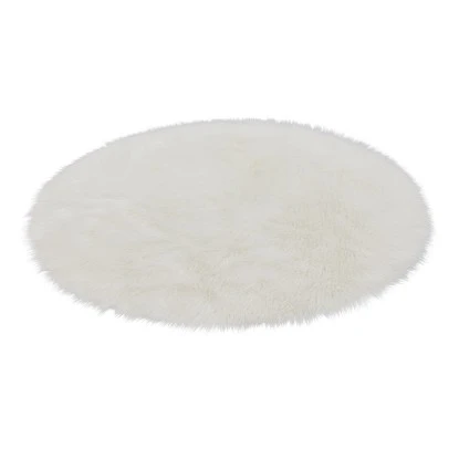 Astra Kunstfell Mia Weiß Ø 120 Cm 2 Astra Kunstfell Mia Weiß Ø 120 Cm – Bild 2