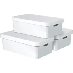 Curver 3er Set Infinity Box Mit Deckel 30 L Weiß -Wenko Astra Geschaft 950656 3271 56