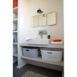 Curver Wäschebox 60 L + Wäschekorb 40 L 2-er Set Infinity Hellgrau -Wenko Astra Geschaft 950805 3271 3