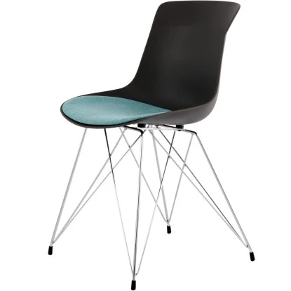 Kayoom Stuhl Emily 110 2er-Set Schwarz - Petrol 48 Cm X 80 Cm X 53 Cm 1 Kayoom Stuhl Emily 110 2er-Set Schwarz - Petrol 48 Cm X 80 Cm X 53 Cm