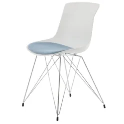 Kayoom Stuhl Emily 110 2er-Set Weiß - Hellblau 48 Cm X 80 Cm X 53 Cm