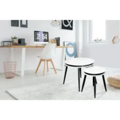 Kayoom Beistelltisch 2er-Set Suri Weiß-Schwarz 32 Cm X 90 Cm X 41 Cm -Wenko Astra Geschaft 95594 4842 4056216743527 4