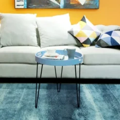 Kayoom Beistelltisch River Hellblau Ø 50 Cm X 40 Cm -Wenko Astra Geschaft 95634 4842 4056216648006 4