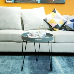 Kayoom Beistelltisch River Graublau Ø 50 Cm X 40 Cm -Wenko Astra Geschaft 95637 4842 4056216648020 3