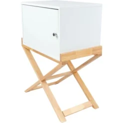 Kayoom Schränkchen Valerie 110 Weiß - Natural 34 Cm X 75,5 Cm X 56 Cm