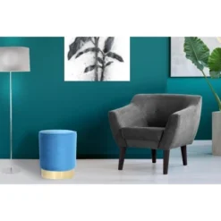 Kayoom Hocker Nena 110 Blau Ø 35 Cm X 43 Cm -Wenko Astra Geschaft 95679 4842 4056216919120 6